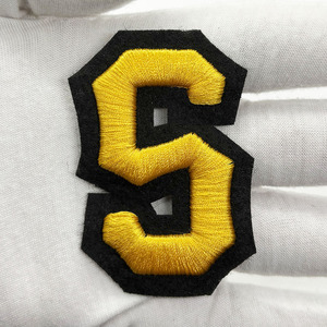 Premium Eco-Friendly Woven Patches-Damask Weave Embroidered Gold Cross Sew-On Customized Color Logo English Hats Alphabet Flower - Product Image 3