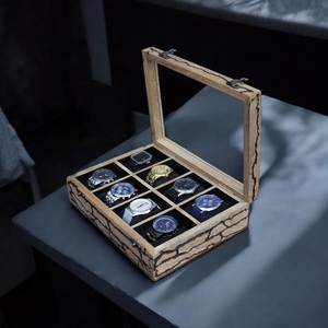 Wooden Watch Box for Men 6-Slot Watch & Jewelry Storage Organizer <b>Display</b> <b>Case</b> - Product Image 2