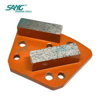 Disque de meulage diamanté à segments trapézoïdaux à double barre, bloc de meulage diamanté magnétique pour meuleuses Blastrac Diamatic ASL CPS