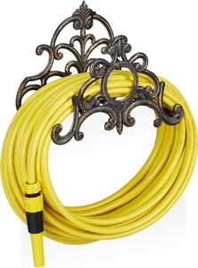 Vintage <b>Cast</b> Iron Garden Hose Holder Wall Mounted Decorative Hose Hanger Rack Outdoor Water Pipe Organizer Rustic Antique Scroll - Product Image 6