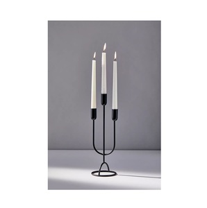 3 Cup Black Minimalist Taper <b>Candle</b> Holder Multi Level Geometric Metal Candelabra Anniversary <b>dinner</b> decor Metal <b>candle</b> stand - Product Image 1