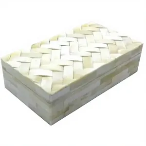 Caja de Almacenamiento de la Mejor Calidad con Incrustaciones de Hueso, Caja de Regalo de Diseño Moderno, Caja para Chocolates, Caja de Joyería con Incrustaciones de Hueso Hecha a Mano en India, Precio de Fábrica - Product Image 1