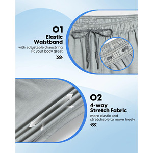 Shorts pour hommes en coton 100% avec logo personnalisé, 345 g/m², shorts de sport à cordon de serrage, shorts en molleton, shorts décontractés pour l'extérieur - Product Image 3