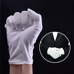 Gants en coton blancs longueur poignet, style uni, chauds, séchage rapide, respirants, multifonctionnels pour usage quotidien en hiver - Product Image 1