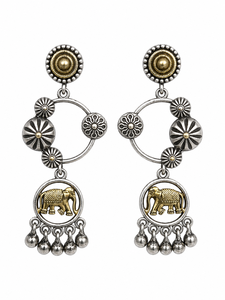 Pendientes de Araña Vintage con Patrón Animal y Microincrustaciones de Zafiro en Aleación Plateada Antigua para Moda Nupcial Femenina - Product Image 3