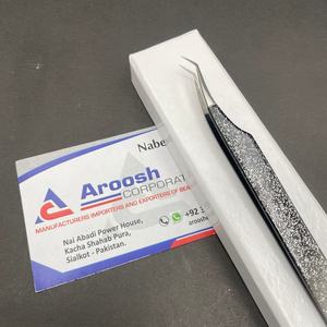 Sustainable Professional Stainless Steel 45 Degree Glitter Tweezers for <b>Eyelash</b> Extensions Customized Logo <b>Beauty</b> <b>Tool</b> Pointed - Product Image 5