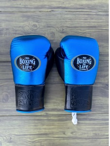 Customized No Boxing No Life Black and Blue Sparring Set Including Boxing Gloves - Headgear - Groin Guard Lace-Up Breathable - Product Image 2