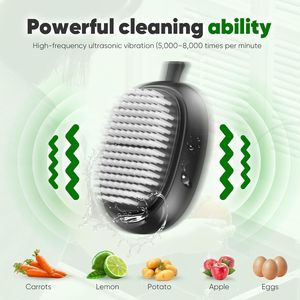 Cepillo Eléctrico para Limpieza de Patatas Sonic con 8.000 Vibraciones/Min, Impermeable, 3 Modos, Cepillo de Grado Alimenticio para Frutas y Verduras - Product Image 5