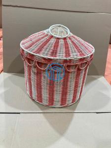 Adorable panier de rangement en rotin naturel fait main OEM ODM en forme de tente de cirque avec couvercle, organisateur pour chambre d'enfant, fabricant vietnamien - Product Image 6