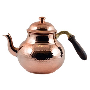 Tetera de Cobre Hecha a Mano, Diseño Redondo Vintage con Tapa, Tetera de Metal - Product Image 2