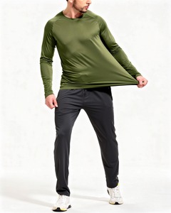 <b>Men</b> Long Sleeve T Shirt 100% Cotton Crew Neck Knitted Jersey Solid Casual Tee Custom Logo - Product Image 2