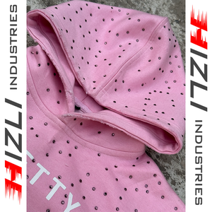 Sweat à capuche d'hiver en polaire personnalisé, coupe ajustée, entièrement orné de strass, impression sérigraphique, OEM ODM, streetwear - Product Image 5