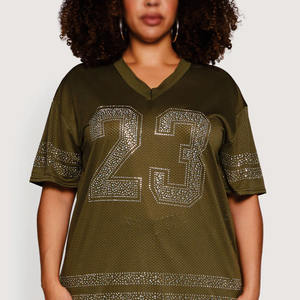 Jersey de Fútbol Americano Extra Grande de Alta Calidad para Mujer, Diseño Personalizado, Jersey Retro con Pedrería, Ropa Deportiva Urbana, Estilo Fútbol Americano, EE. UU. - Product Image 5