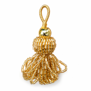 Luxury Gold Beaded Tassel Pendant for Curtain <b>Tiebacks</b>, Cushion Decor, Garment Accessories, Handbag & Craft Embellishments - Product Image 1