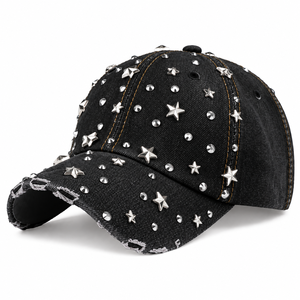Custom Bling Rhinestone <b>Baseball</b> <b>Hat</b> Sparkly Denim Cap Crystal Studded Fashion <b>Hat</b> Adjustable Casual Headwear for <b>Women</b> Men - Product Image 1