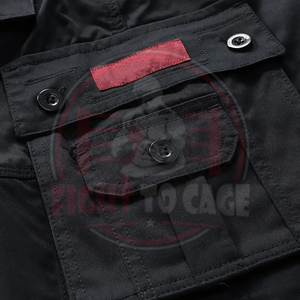 Pantalones cortos cargo negros para hombre, de tela suave y cómoda, con múltiples bolsillos, personalizables con logotipo, precio al por mayor. - Product Image 5