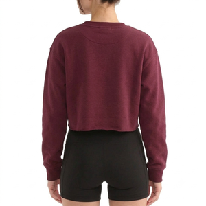 Sudadera Corta Personalizada para Mujer, Estilo Boxy, de Algodón y Felpa, con Cuello Redondo, para Impresión en Lotes, Otoño-Invierno - Product Image 2