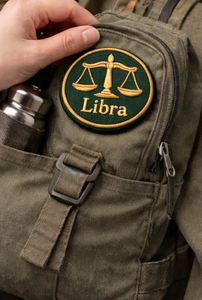 Écusson brodé personnalisé du signe du Zodiaque Balance, à thermocoller ou à coudre, badge astrologique rond pour sac à dos, veste et vêtements - Product Image 6