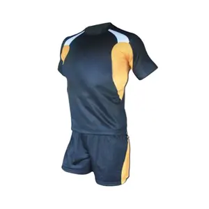 Sport di guerra uniforme sublimazione stampata a maniche lunghe polo da rugby uomini e pantaloncini da rugby personalizzato rugby uniforme con logo