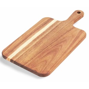 Tabla de cortar de madera de acacia con asa integrada y orificio para colgar, ecológica, de 1.5 cm de grosor, apta para lavavajillas, bandeja para servir - Product Image 3