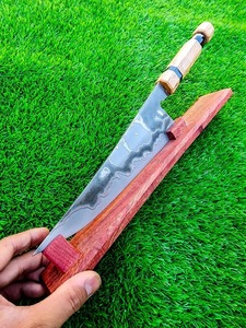 Couteau de chef ambidextre forgé en acier inoxydable extra-affûté, éco-responsable, fait main, avec manche en bois style Viking, 8-9,9 pouces - Product Image 2