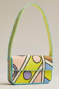 Bolso de hombro con solapa y cuentas étnicas para mujer, bolso con estampado de sol rojo - Product Image 6
