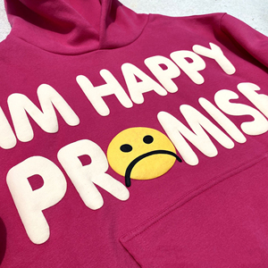 Sudadera con Capucha Personalizada con Estampado 3D en Relieve, Color Rosa, Sudadera de Invierno con Logotipo en Relieve, Sudadera de Felpa de Algodón para Hombre - Product Image 6