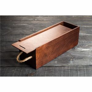 Coffret cadeau de vin en bois de luxe avec 2 verres et compartiment à chocolat |   Boîte d'emballage pour bouteille de vin en MDF avec logo personnalisé pour les événements - Product Image 3
