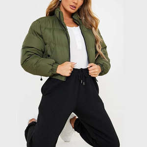 Chaqueta Corta Acolchada de Punto Personalizada, Chaqueta de Invierno Moderna para Mujer, con Capucha, Transpirable, con Forro de Algodón Ecológico - Product Image 2