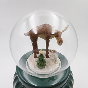Wholesale Ceramic Christmas Snow Globe Shape Candy <b>Jar</b>, Red Glazed Holiday Decorative <b>Cookie</b> Canister - Product Image 3