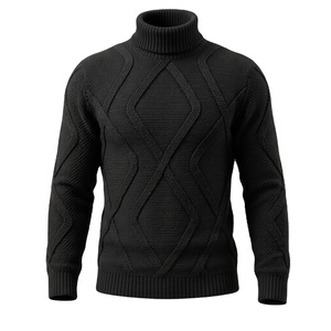 เสื้อสเวตเตอร์ผู้ชายทรงเข้ารูป คอสูง คอกลม พิมพ์ลายตัวอักษร สำหรับฤดูหนาว สวมใส่สบาย ระบายอากาศได้ดี ไม่หด ไม่ยับ - Product Image 2