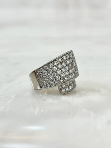 Bague de cocktail géométrique pour femme, plaquée or 18 carats, alliage micro-pavé de diamants, bijoux de fiançailles et de mariage glamour SV JEWELS IGI - Product Image 4