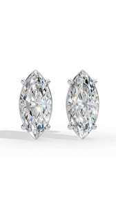Graceful Marquise Cut Solitaire Lab Grown Diamond <b>Stud</b> <b>Earrings</b> 10K Gold Luxury Fine Jewelry Anniversary Wholesale Supplier - Product Image 3