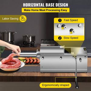 Manual Horizontal <b>Sausage</b> Stuffer 5 Filling Nozzles 3L/ 7Lbs Capacity Home & Commercial Use <b>Sausage</b> <b>Maker</b> - Product Image 4