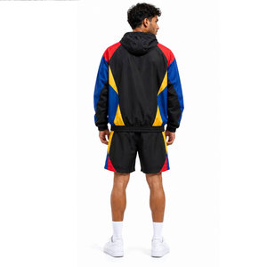 Conjunto de Chaqueta Cortavientos y Pantalones Cortos Impermeables de Poliéster para Hombre, Estilo Urbano Ligero, Fabricación Personalizada - Product Image 4