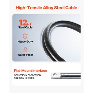 Sistema di sterzo fuoribordo in lega con cavo da 10 piedi, albero da 3/4 piedi, volante con interfaccia piatta da 13,5 pollici - per la navigazione marina - Product Image 3