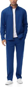 Conjunto Deportivo Azul para Hombre, Chaqueta con Cremallera de Manga Larga y Pantalones con Cordón, Corte Regular, Secado Rápido, Ropa Deportiva para Otoño - Product Image 2