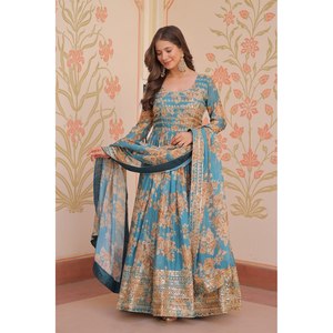 Robes de soirée de créateur, robe de soirée avec dupatta, look élégant - Product Image 2