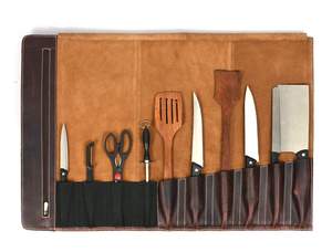 Sac à couteaux artisanal haut de gamme personnalisé en cuir, sac de chef, étui de rangement, organiseur pour chefs LKR-0337 - Product Image 3