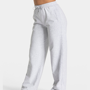 Pantalones deportivos personalizados para mujer, pantalones de pierna ancha, cintura alta, con cordón ajustable, elásticos, ligeros, holgados, para mujer - Product Image 1
