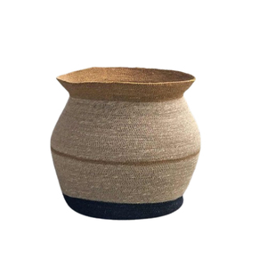 Cesta de Mimbre Tejida a Mano con Rayas Azules, Maceta Redonda para Decoración de Jardín Interior, Precios al por Mayor - Product Image 3