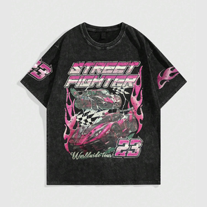 เสื้อยืดสตรีทแวร์ลายกราฟิก ผ้าฝ้ายนุ่ม คอกลม แขนสั้น ทรงโอเวอร์ไซส์ สวมใส่สบาย แฟชั่นทันสมัย - Product Image 1