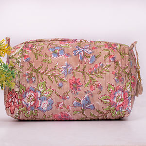 Summer New Collection For Branding Handmade Cotton <b>Makeup</b> Bag Set Best Storage Toiletry With Customized Cosmetic Organizer Pouch - Product Image 3