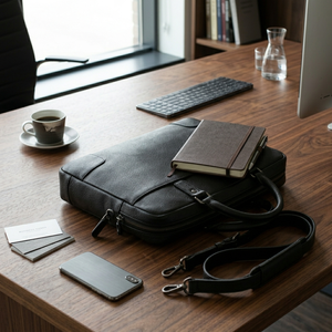 Wholesale 16 Inch Leather <b>Laptop</b> Messenger Bag Zipper Business Office Executive Briefcase OEM Custom Logo Manufacturer - Product Image 5