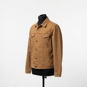 Breathable Slim Fit Winter <b>Denim</b> <b>Jacket</b> 100% Cotton Stand Collar <b>Hooded</b> <b>Men's</b> Regular Fit - Product Image 4