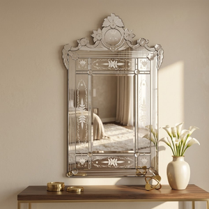 Miroir mural baroque vénitien de luxe, design vintage antique |   Miroir décoratif en verre orné pour salon, chambre à coucher, hôtel - Product Image 2