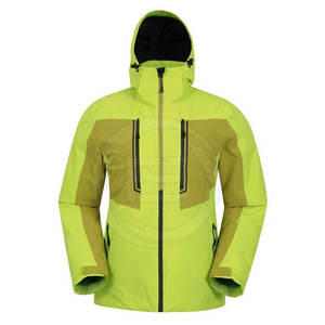 Veste de ski à capuche vert néon premium avec design imperméable, coupe-vent et isolé pour la collection de vêtements de sport d'hiver en montagne - Product Image 1