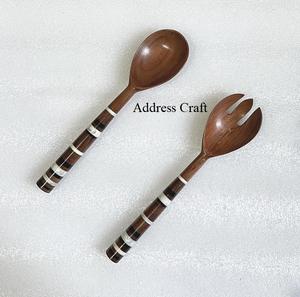 Juego de Servidores de Ensalada de Madera de Acacia Ecológica con Acabado Natural, Ideal para Hoteles, Restaurantes y Utensilios de Cocina para el Hogar, Cuchara para Ensalada - Product Image 2