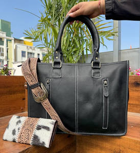 ใหม่จริงมือTooled Cowhideหนังพู่กระเป๋าใหม่สไตล์ตะวันตกTooled Cowhideหนังคลัทช์ของแท้หนังComboชุด - Product Image 5