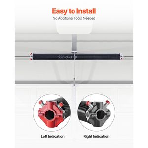 Coppia di Molle a Torsione per Garage con Rivestimento Nero Elettroforetico da 0,25 X 2 X 31 Pollici, 16000 Cicli, Ricambio per Porta Garage Nera - Product Image 5